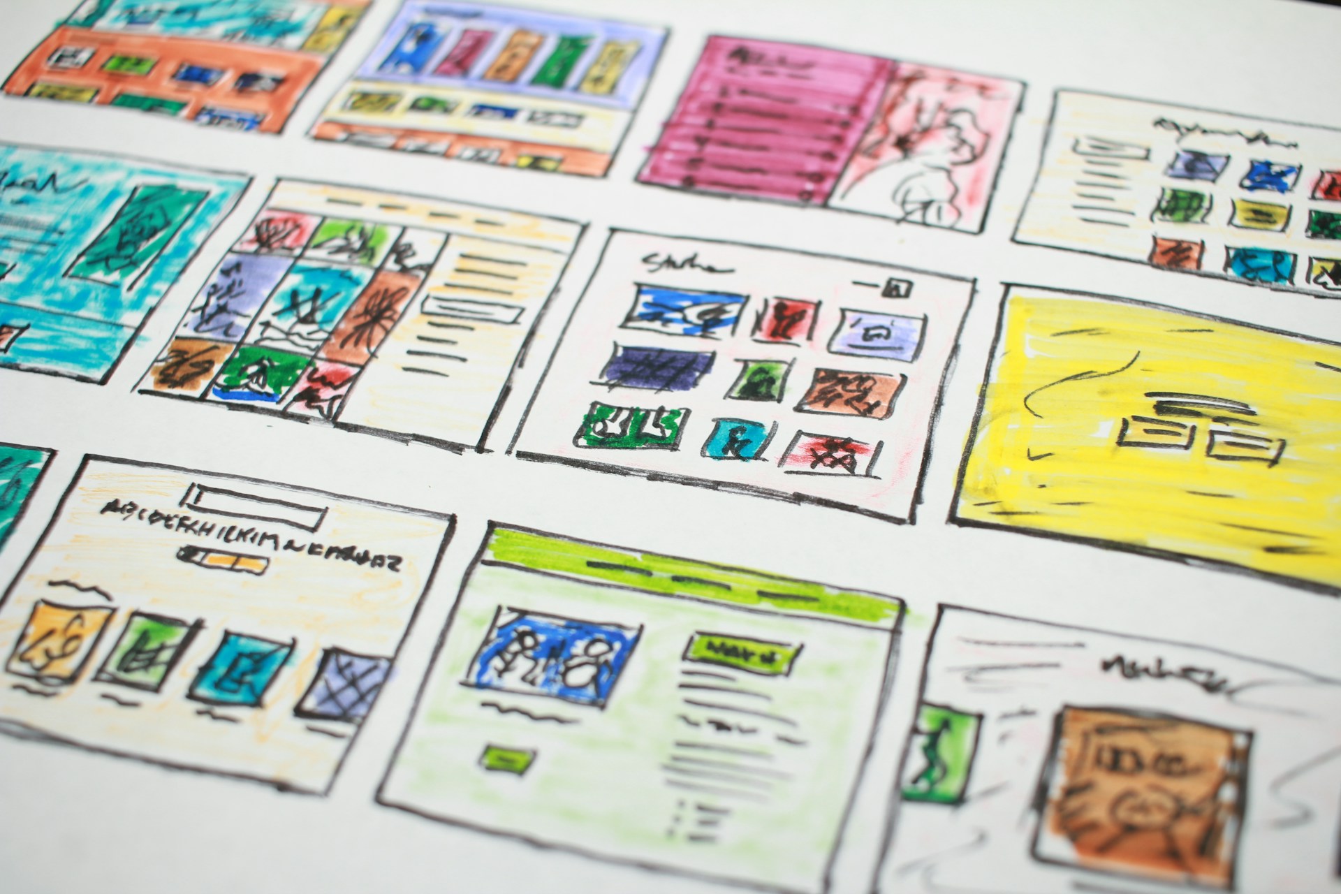 Website wireframe diagram showing essential pages for a business site
